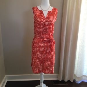 Ann Taylor Sleeveless Tie Waist Dress